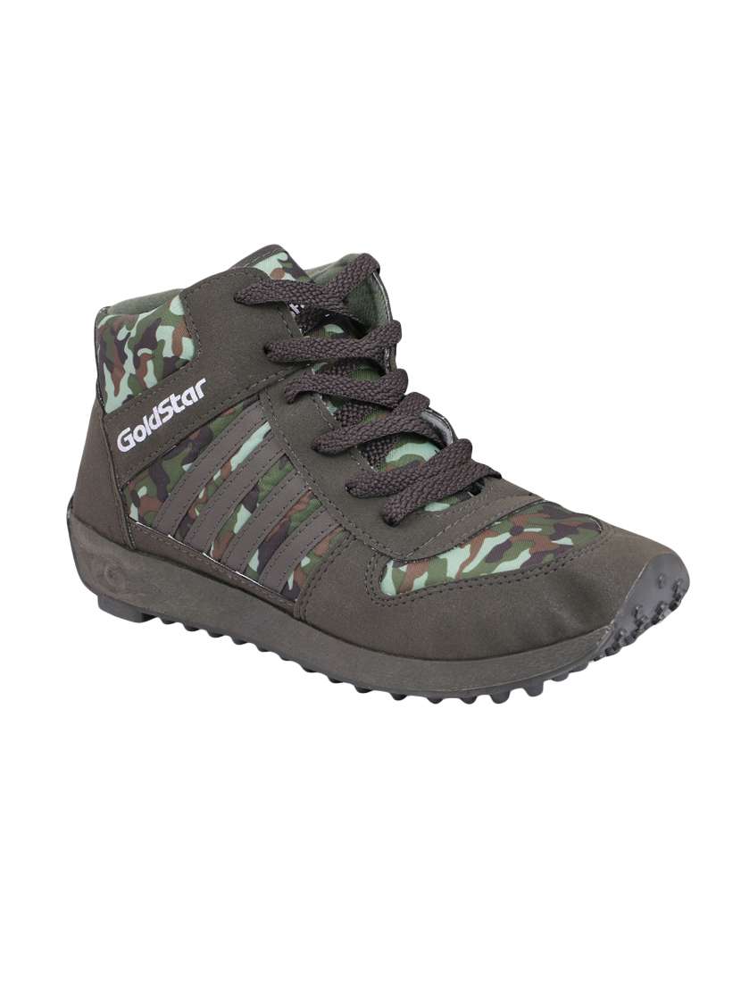 Buy online Goldstar Shoes Green Leatherette Lace Up Shoes from