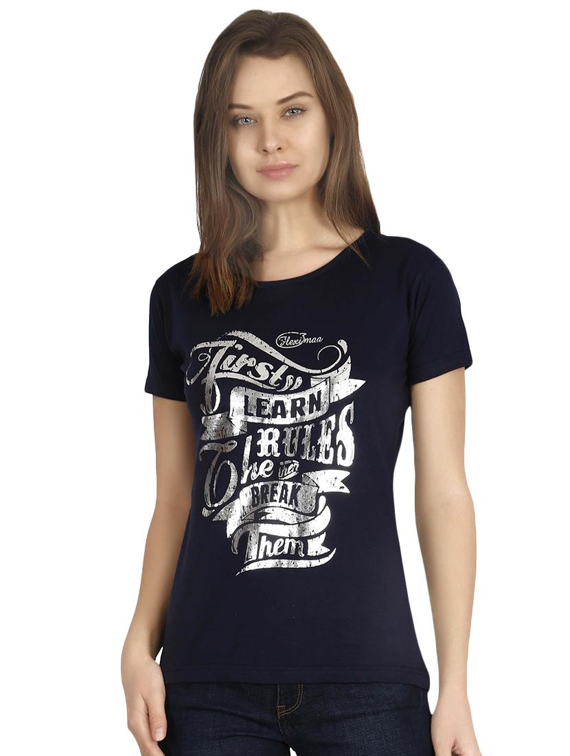round neck foil print tee - 16471258 - Zoom Image - 0
