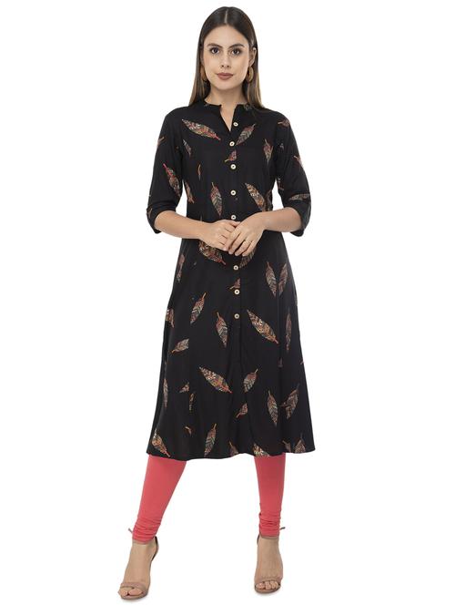 printed a-line kurta - 16471356 - Standard Image - 0