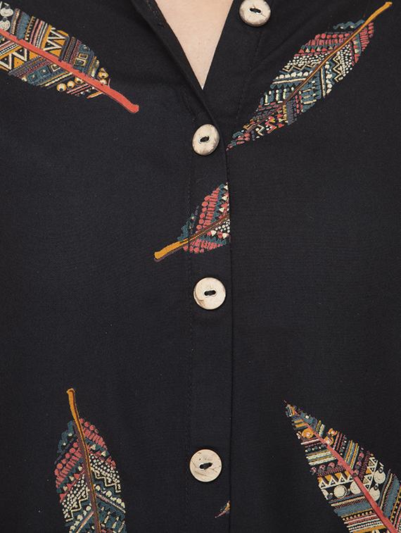 printed a-line kurta - 16471356 - Standard Image - 3