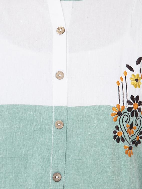 color block a-line kurta - 16471363 - Standard Image - 3