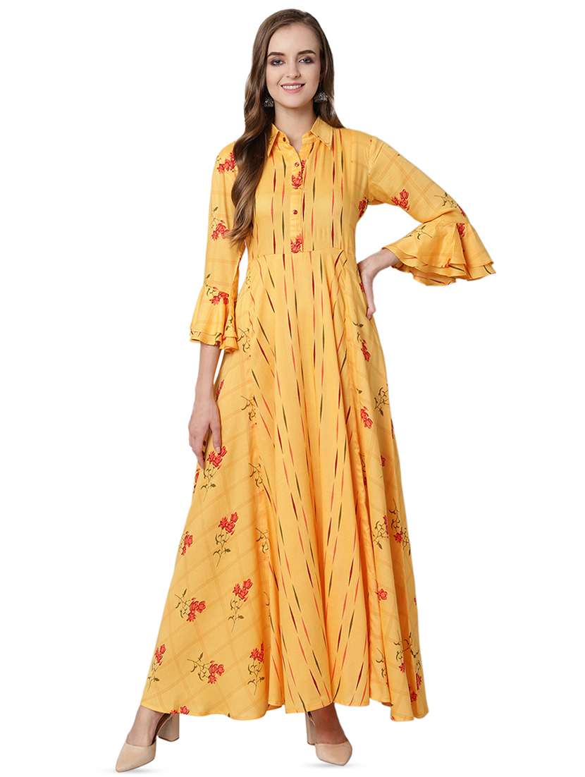 bell sleeves anarkali kurta