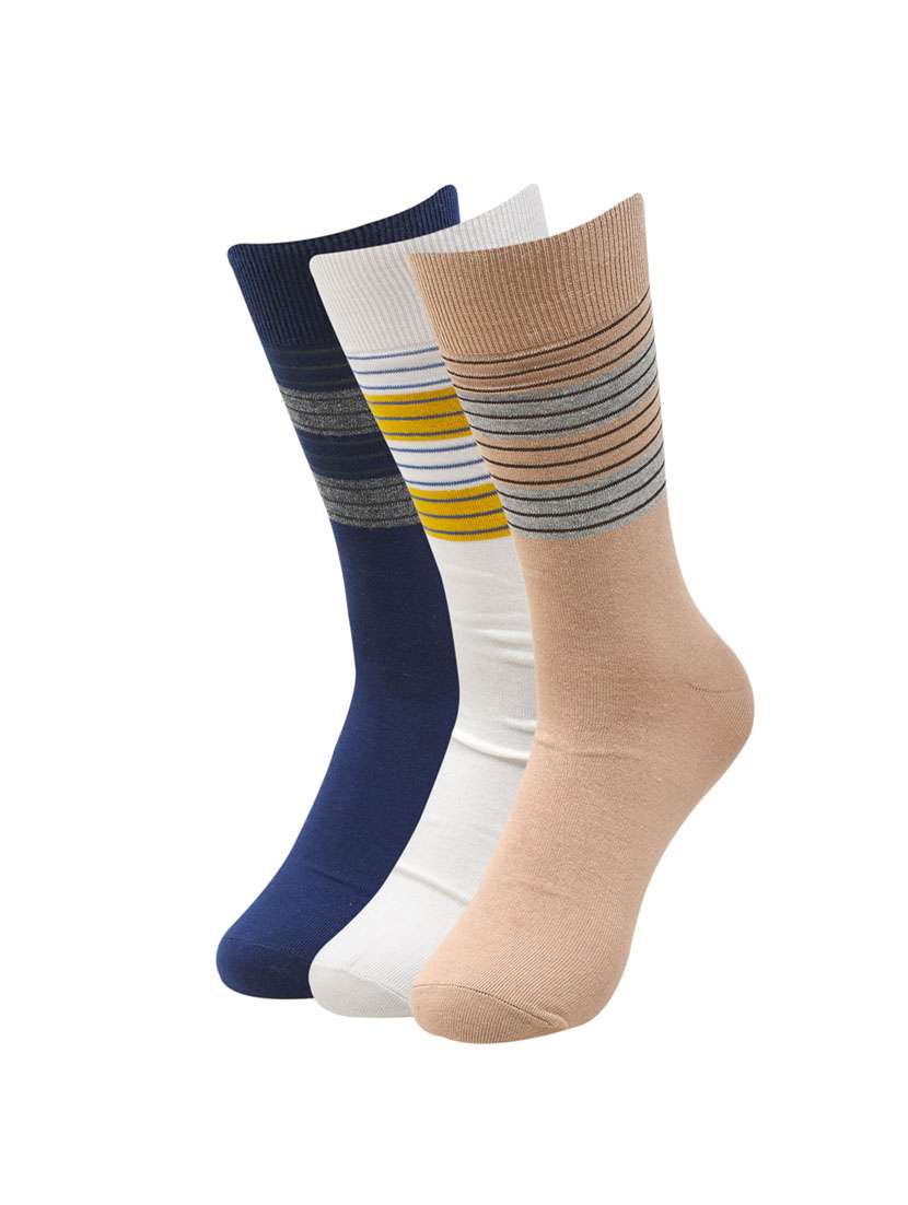 men pack of 3 striped above ankle length sock