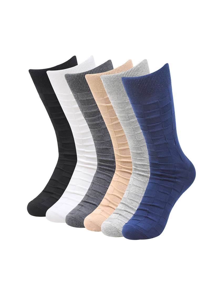 men pack of 6 solid above ankle length sock