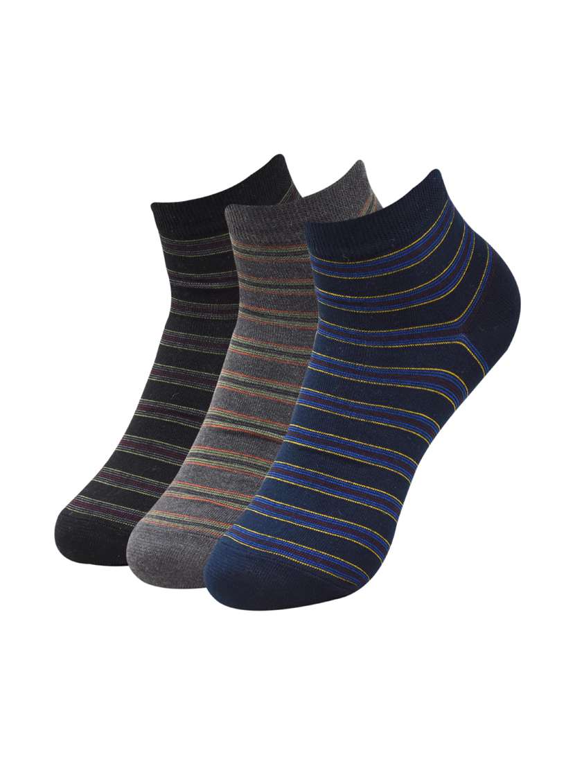 men set of 3 multi colored above  ankle length sock