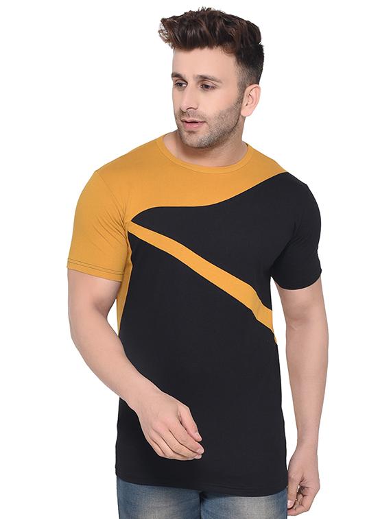 yellow color block t-shirt - 16477712 - Zoom Image - 0