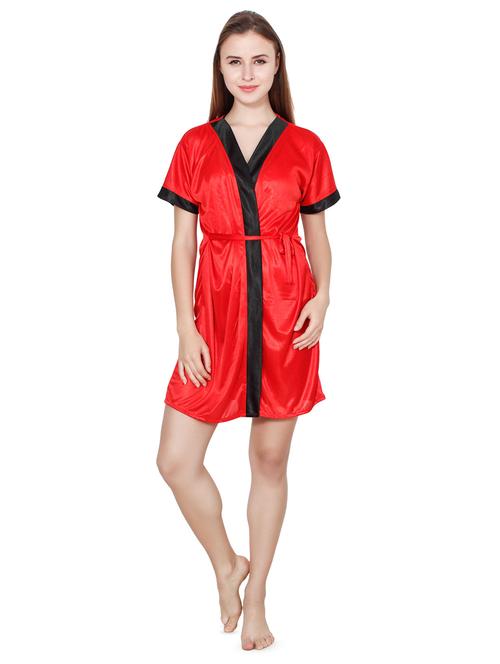 contrast bind sleepwear robe - 16479268 - Standard Image - 0