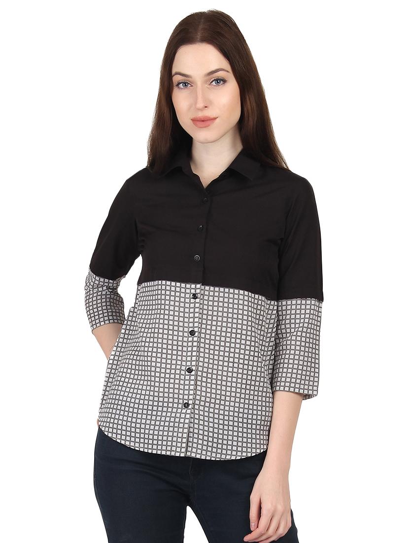 color block checkered shirt  - 16480703 -  Zoom Image - 0