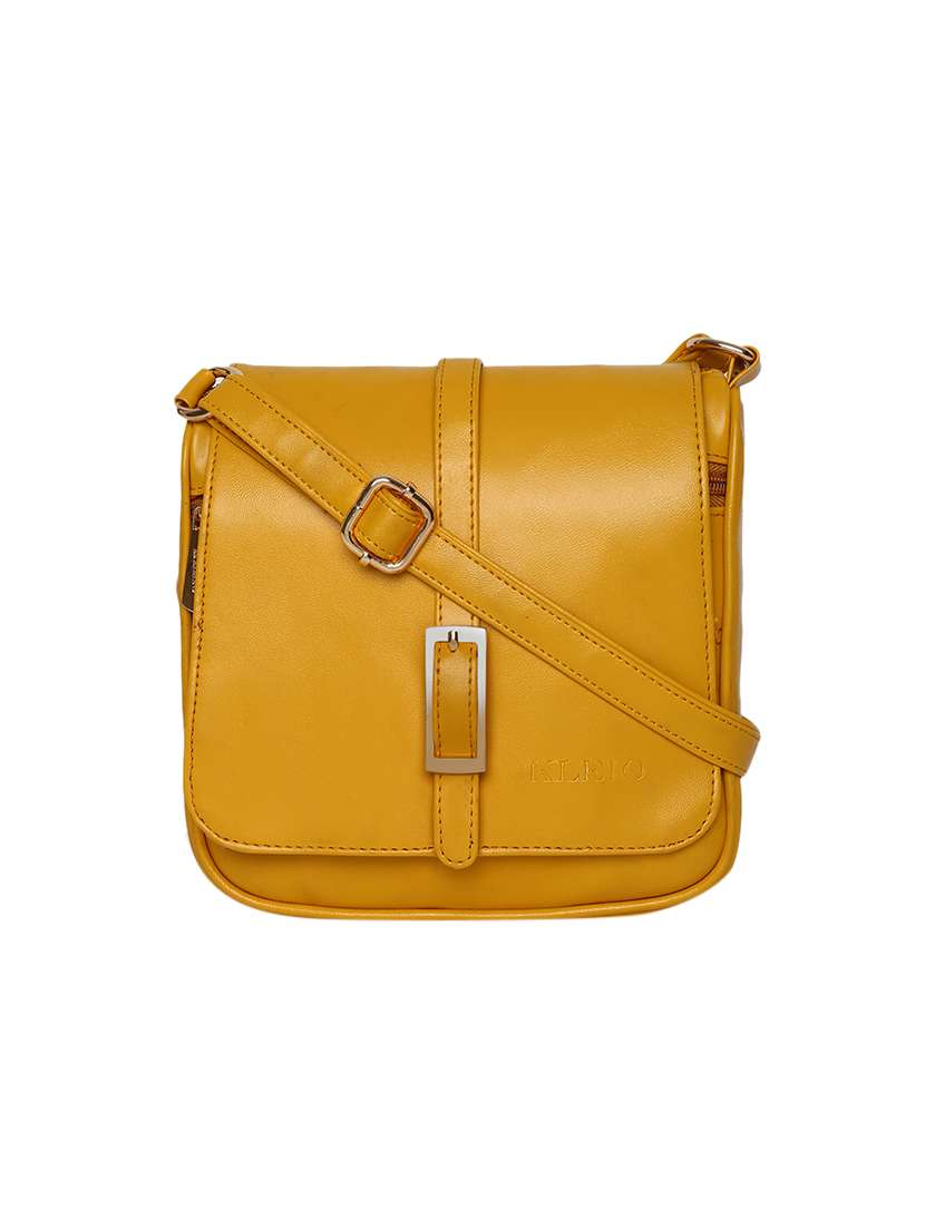 yellow leatherette (pu) sling bag - 16480929 - Zoom Image - 0