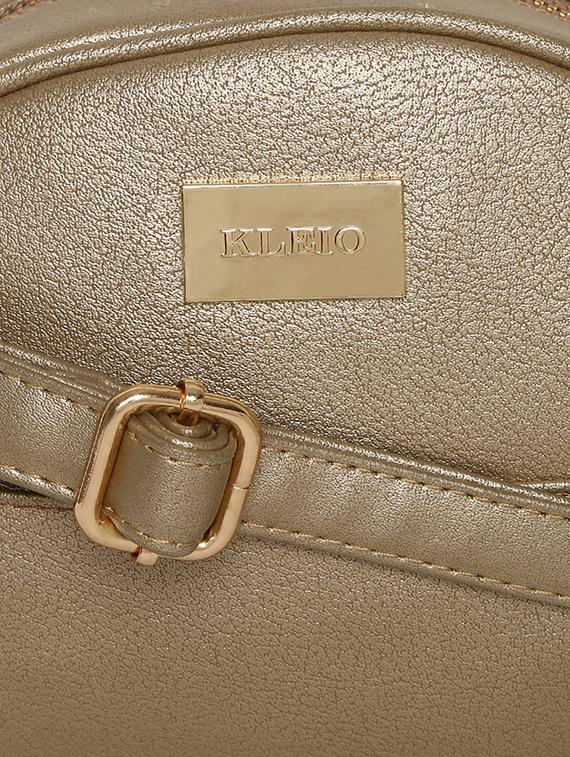 gold leatherette (pu) sling bag - 16480984 - Standard Image - 3