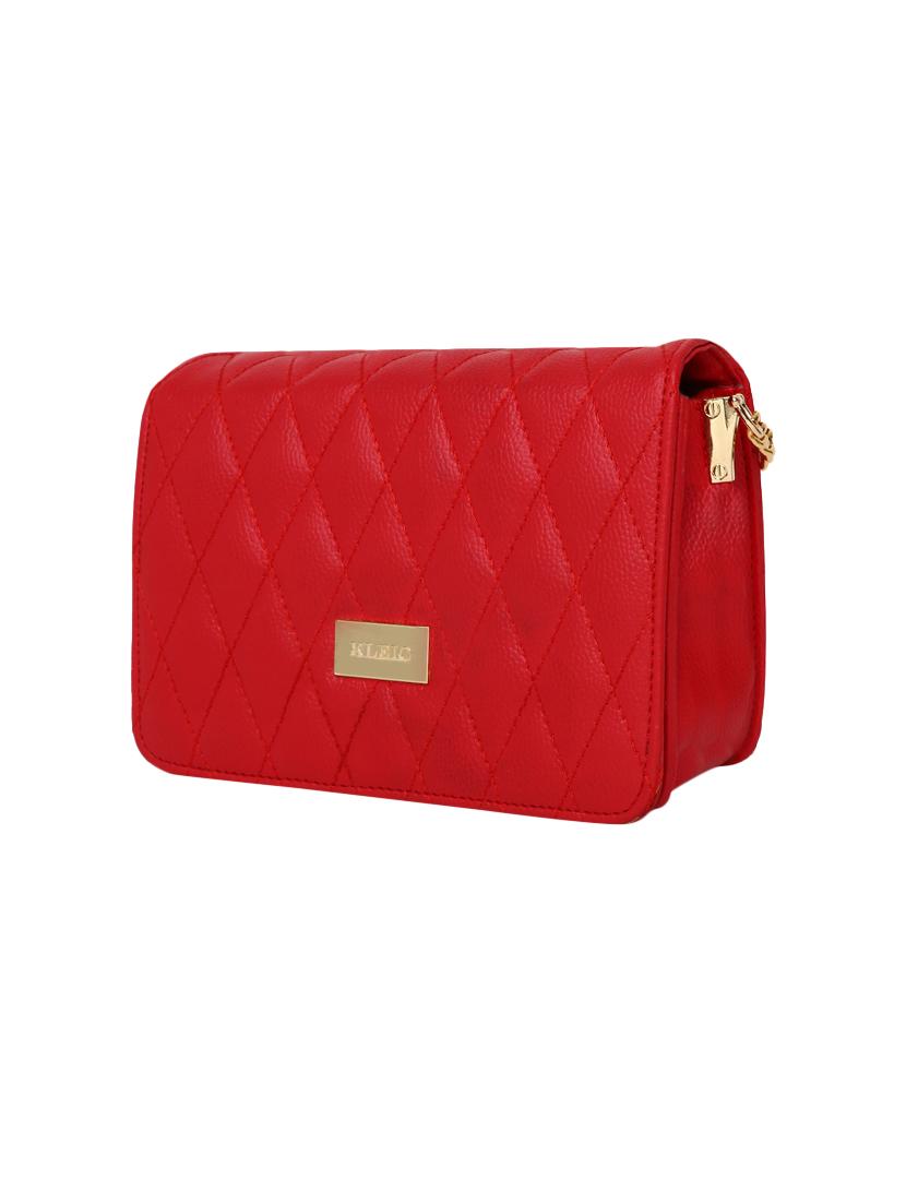 red leatherette (pu) sling bag - 16481005 - Standard Image - 3