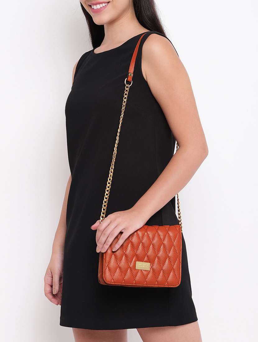 tan leatherette (pu) sling bag - 16481006 -  Standard Image - 5