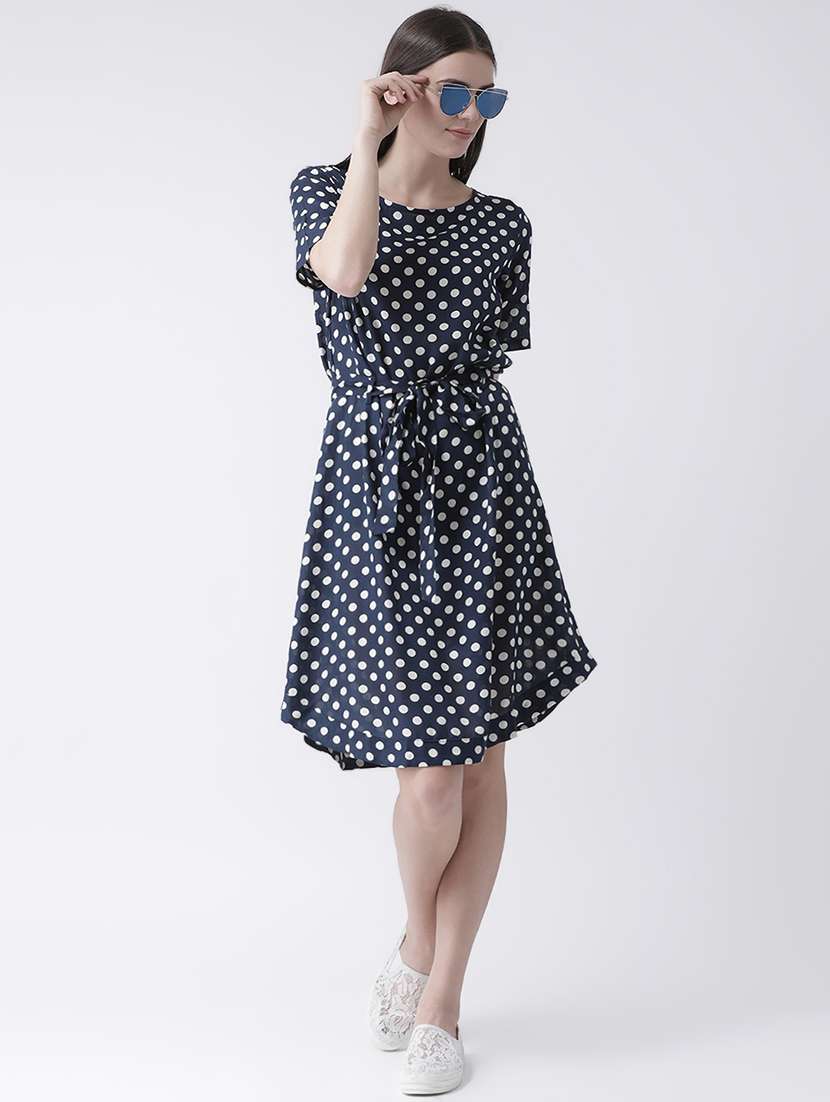 tie front polka dot a-line dress - 16483246 -  Standard Image - 3