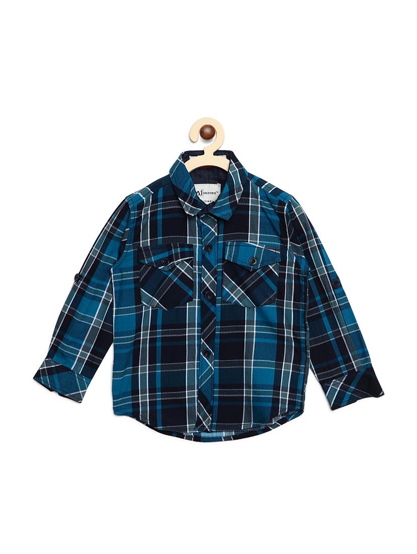 roll up sleeve checkered shirt - 16483320 -  Zoom Image - 0