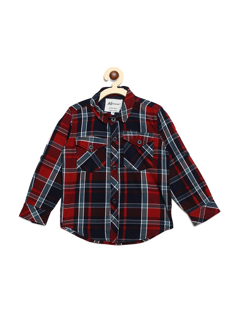roll up sleeve checkered shirt - 16483321 -  Zoom Image - 0
