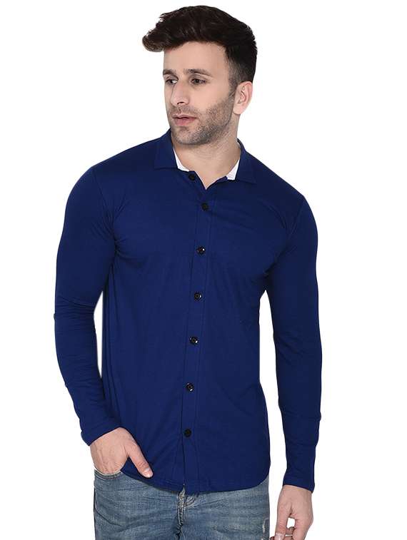 mens solid casual shirt - 16483407 -  Zoom Image - 0