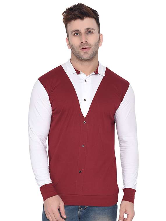 red color block t-shirt