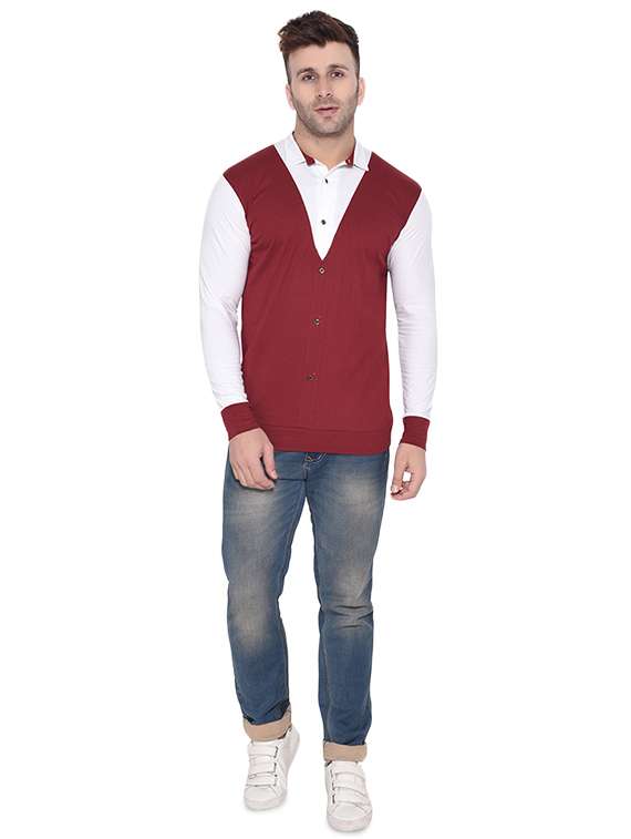 red color block t-shirt - 16483455 -  Standard Image - 3