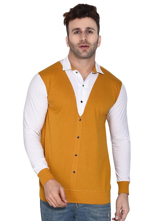 yellow color block t-shirt - 16483458 - Zoom Image - 0