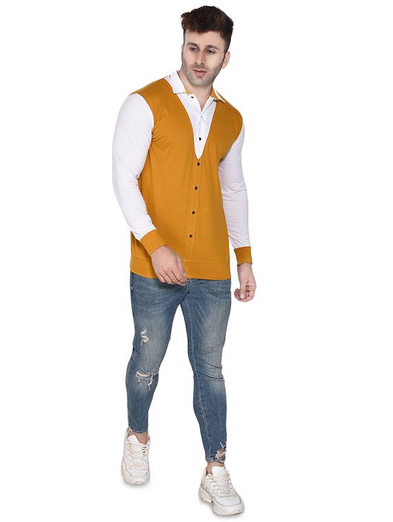 yellow color block t-shirt - 16483458 - Standard Image - 3
