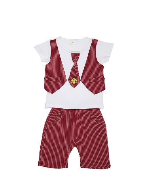 red cotton shorts set - 16484369 - Standard Image - 0