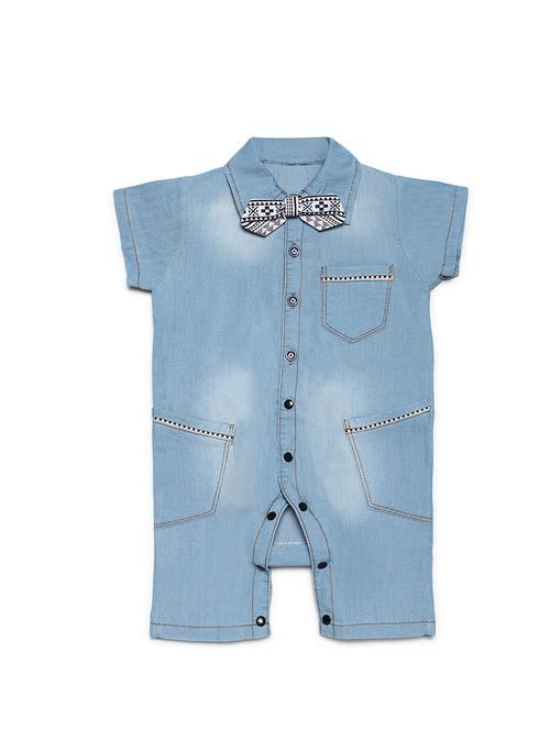 light blue cotton romper - 16484710 - Standard Image - 0