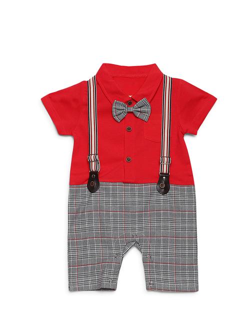 red cotton romper dress - 16484716 -  Standard Image - 0