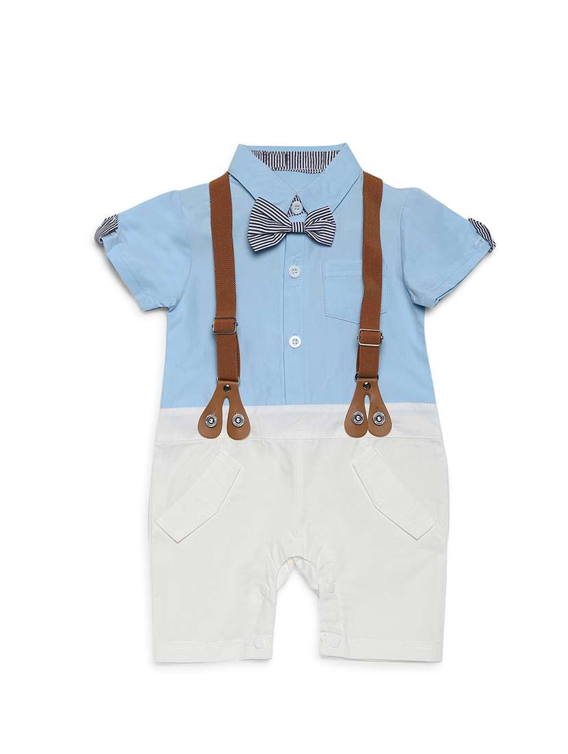 light blue cotton romper dress - 16484720 -  Zoom Image - 0