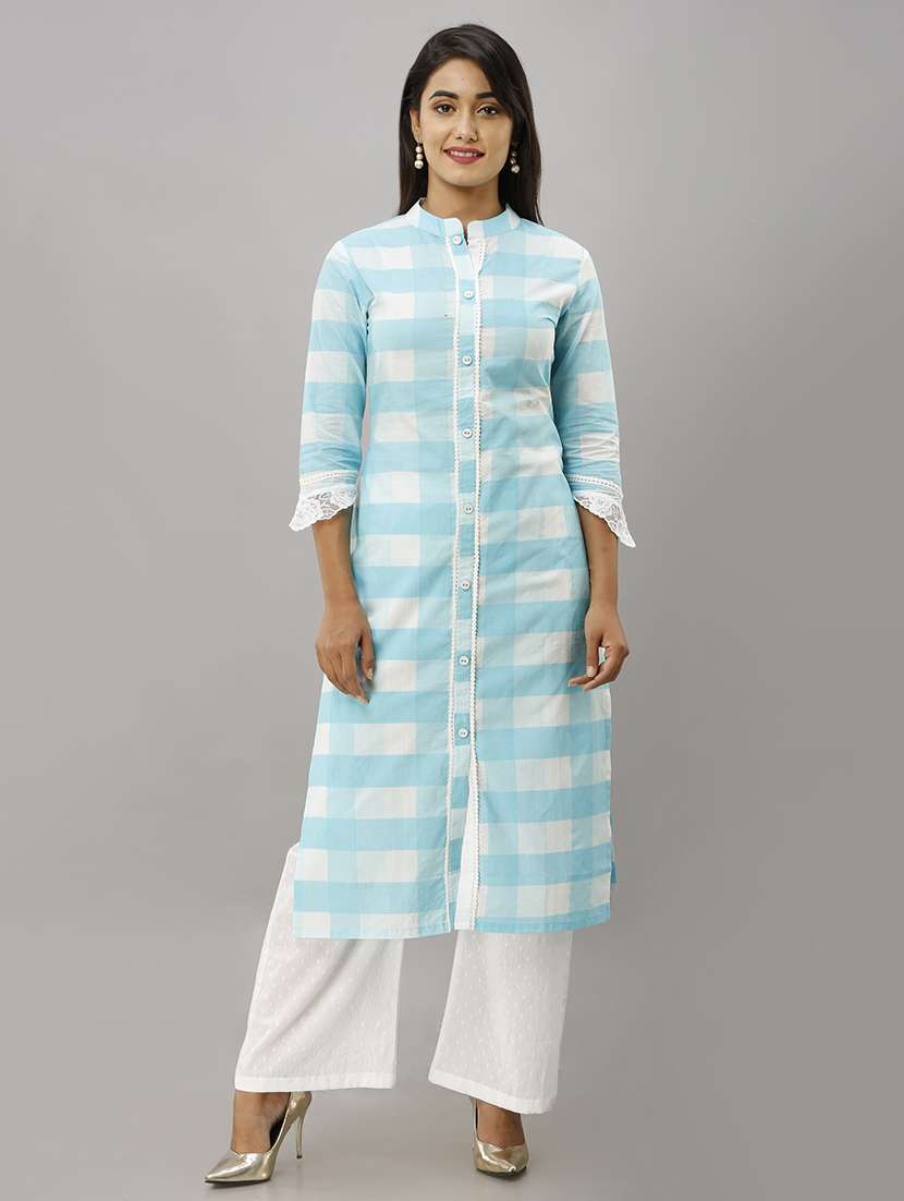 checkered straight kurta