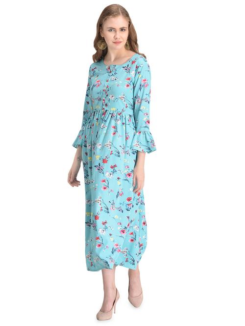 floral flared ethnic dress - 16485982 -  Standard Image - 0