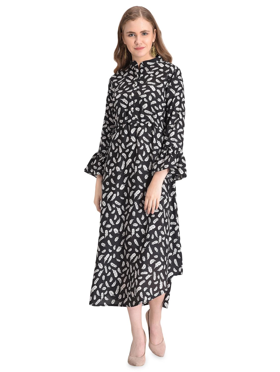 printed a-line ethnic dress - 16485984 - Zoom Image - 0