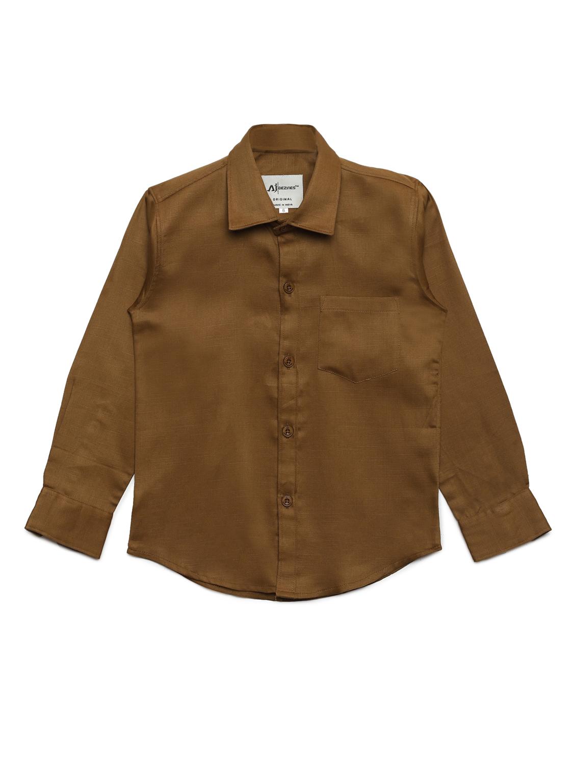 brown cotton shirt - 16487023 - Zoom Image - 0