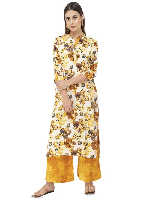 floral straight kurta - 16487477 -  Standard Image - 0