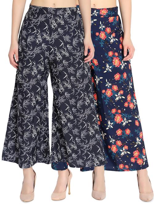 set of 2 floral flared palazzo - 16489342 - Standard Image - 0