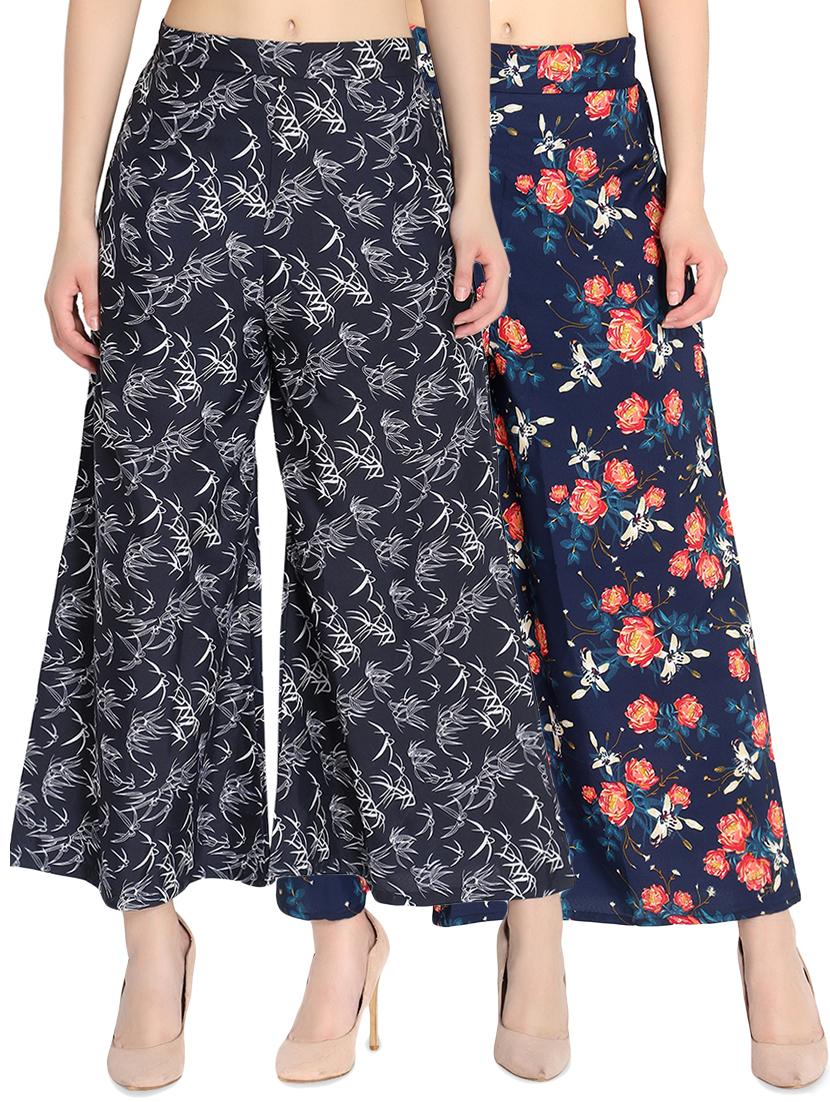 set of 2 floral flared palazzo - 16489342 - Zoom Image - 0
