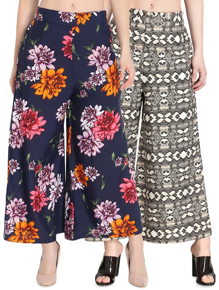 set of 2 high rise flared palazzo - 16489368 - Zoom Image - 0