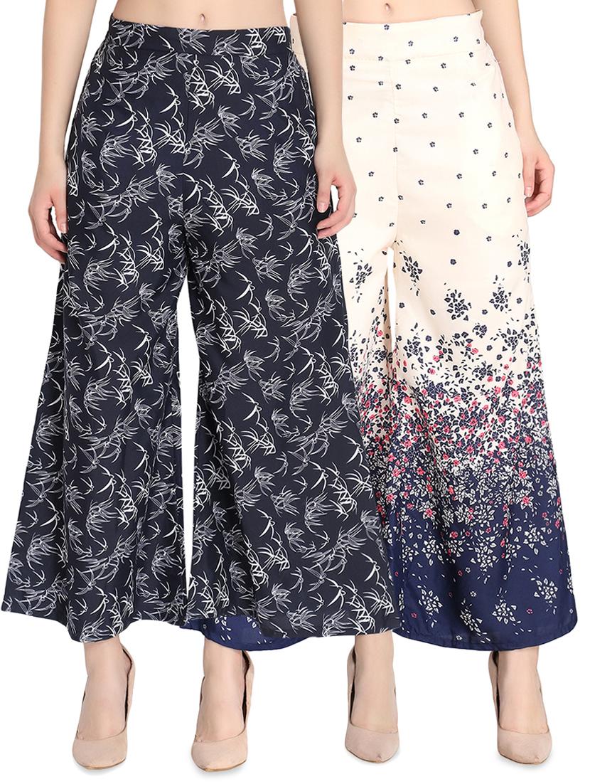 set of 2 high rise flared palazzo - 16489379 - Zoom Image - 0