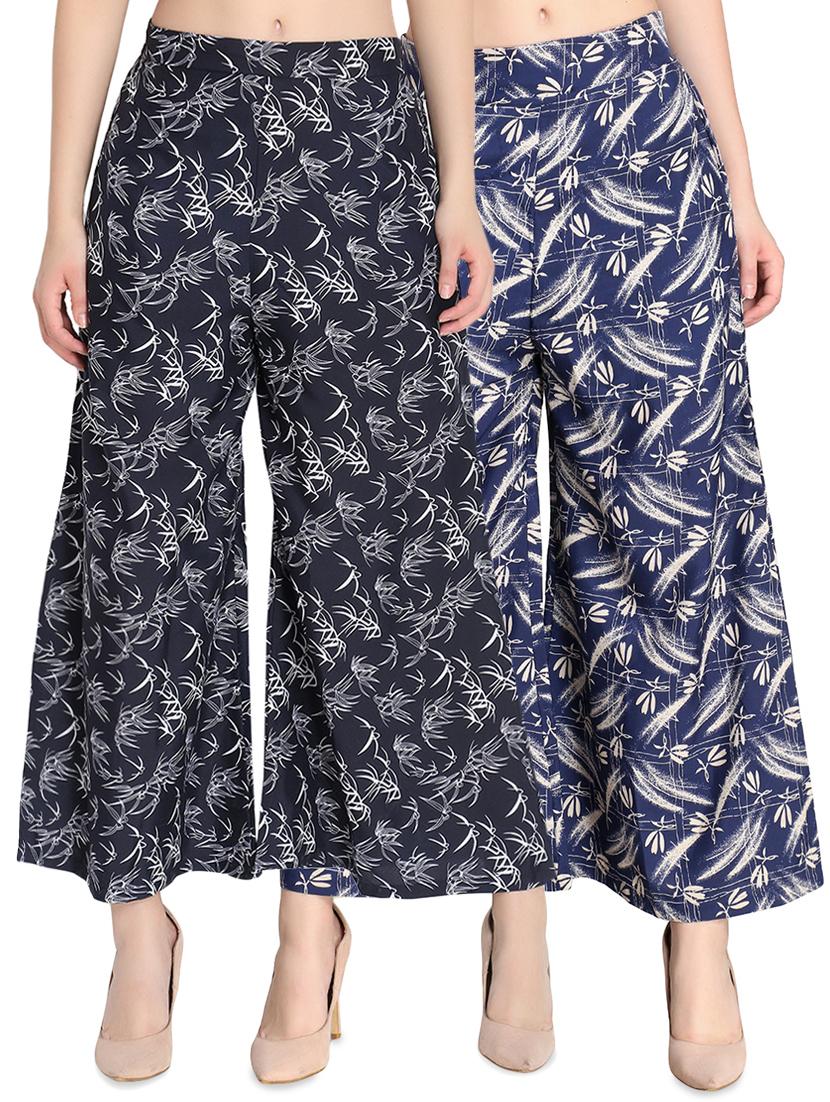 set of 2 high rise flared palazzo - 16489381 -  Zoom Image - 0