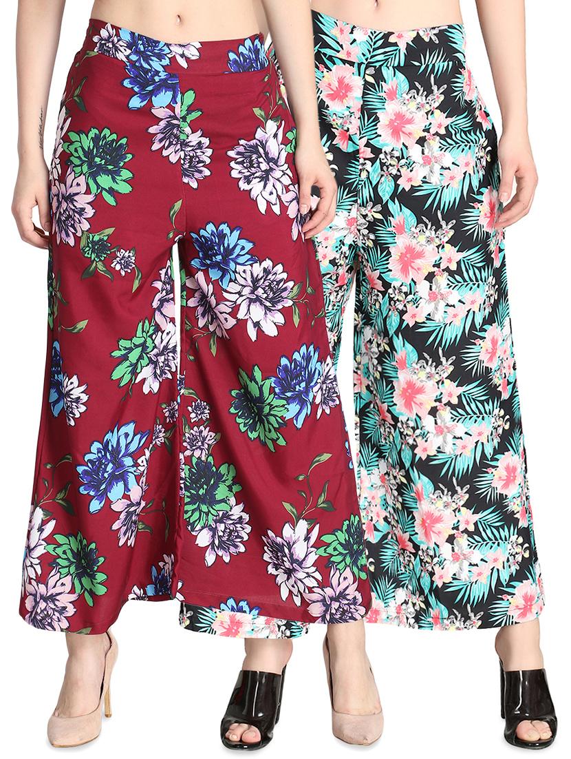 set of 2 high rise flared palazzo - 16489391 - Zoom Image - 0