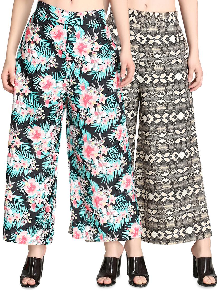 set of 2 high rise flared palazzo - 16489411 - Zoom Image - 0