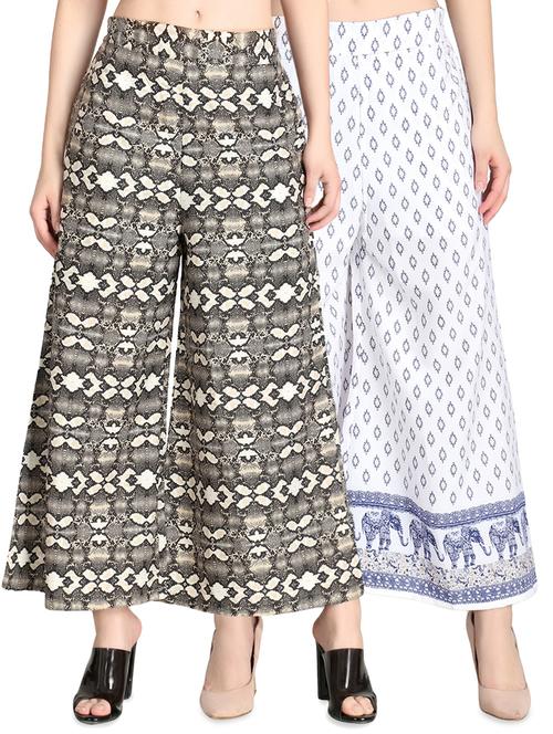 set of 2 high rise flared palazzo - 16489413 - Standard Image - 0