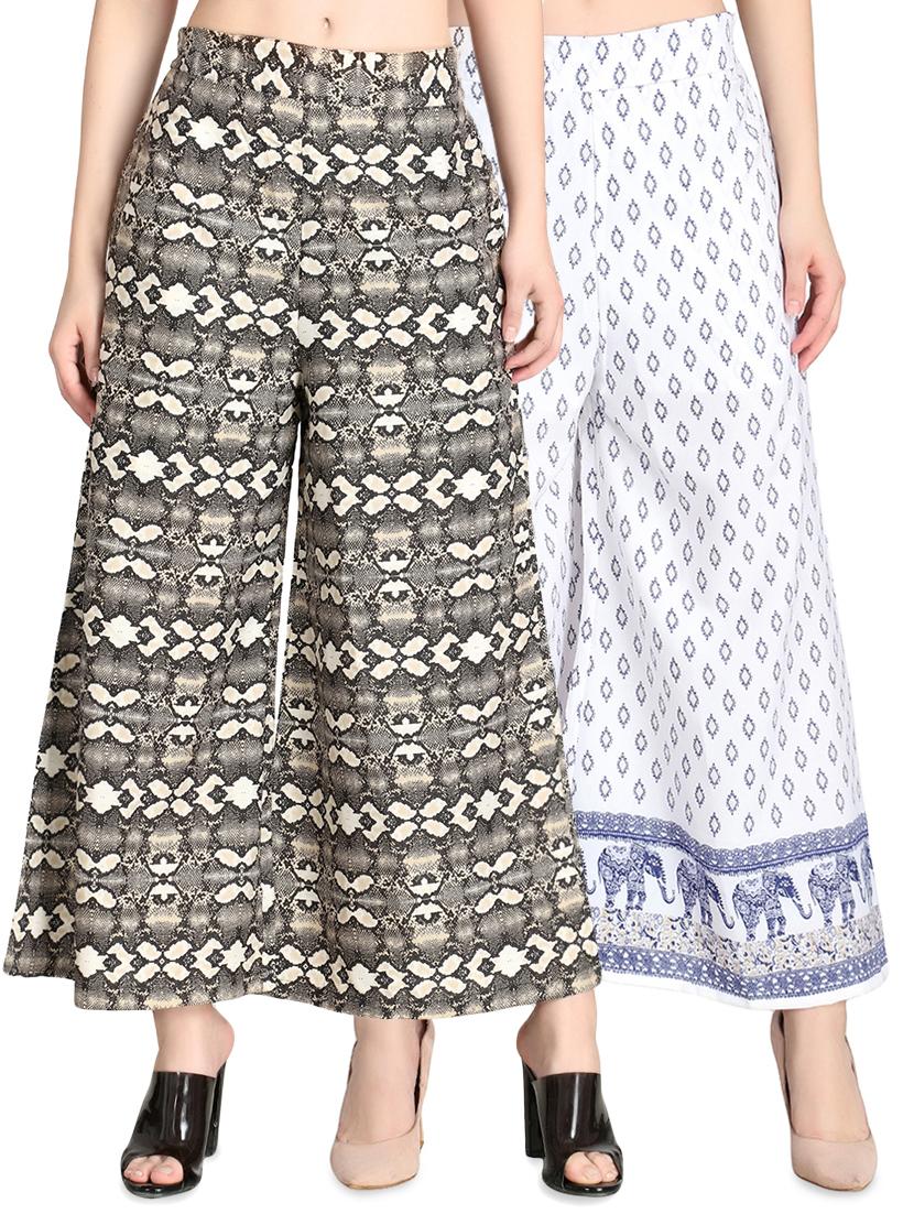 set of 2 high rise flared palazzo - 16489413 - Zoom Image - 0