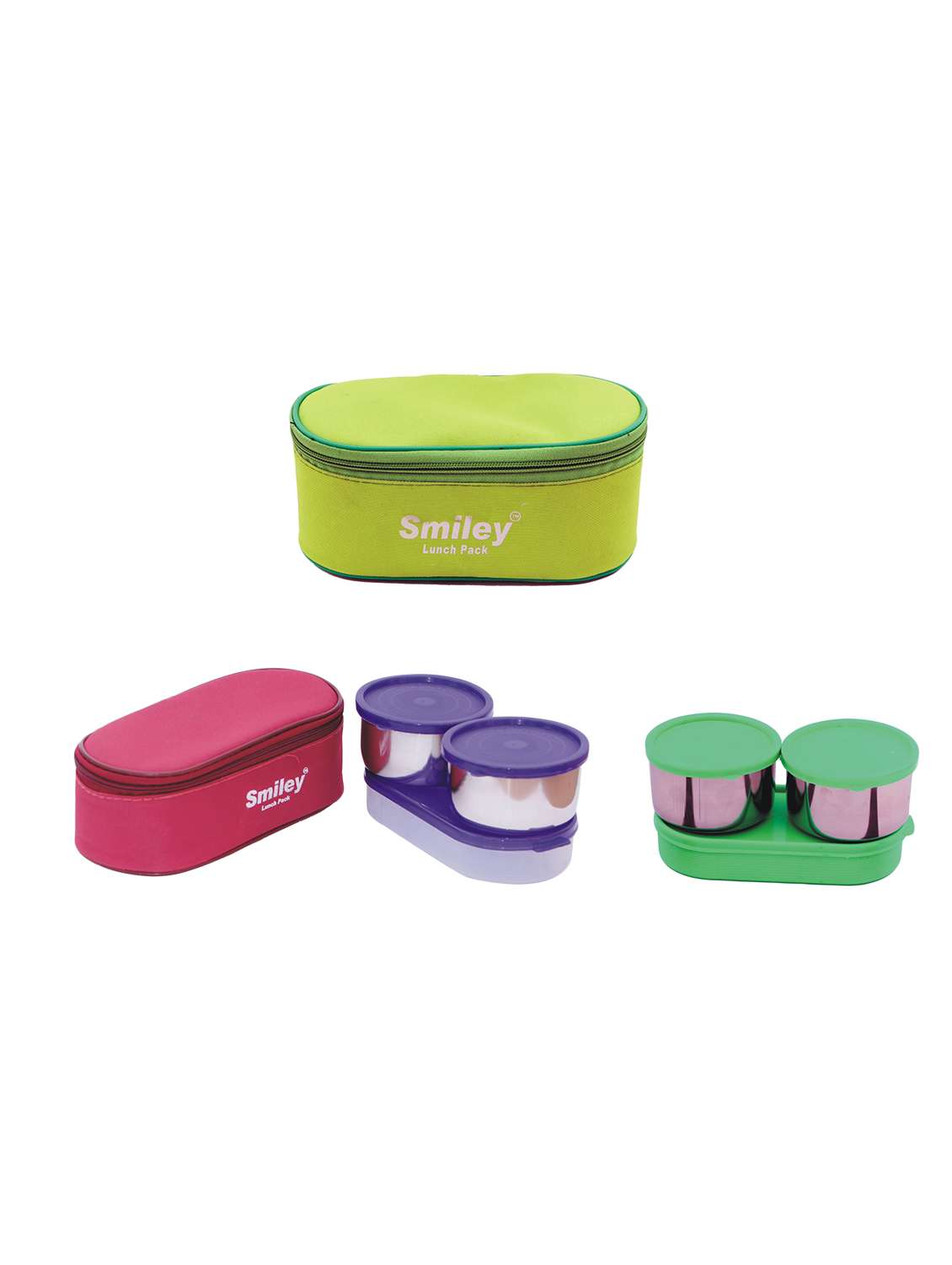 combo of 3 in 1 maroon & green lunch box