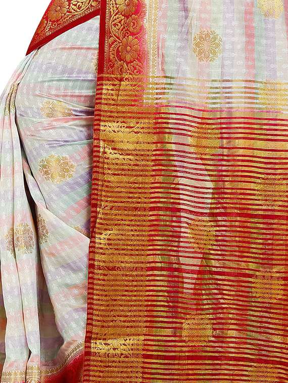 bordered kanjivaram saree with blouse - 16494314 - Standard Image - 3