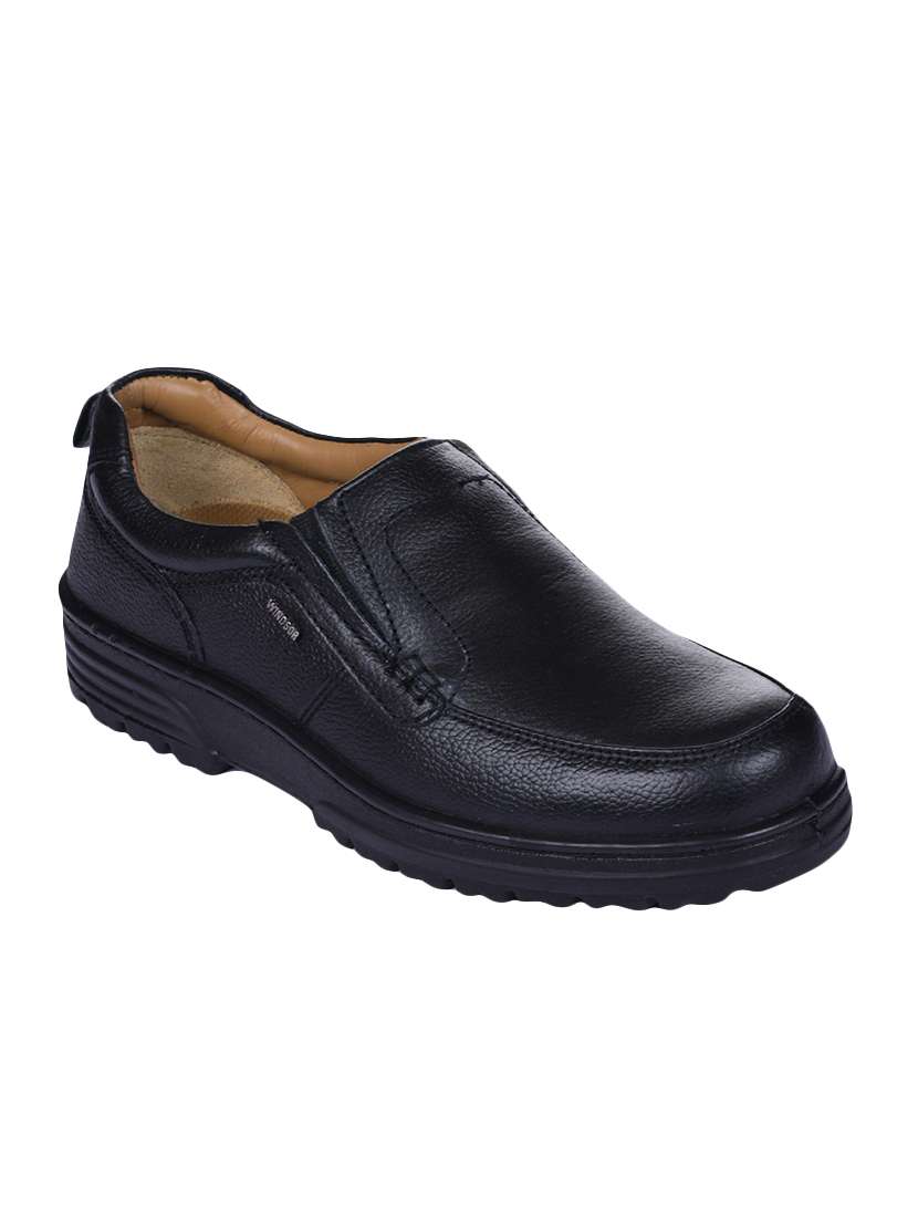 Buy online Liberty Black Leatherette Slip Ons from Formal Shoes