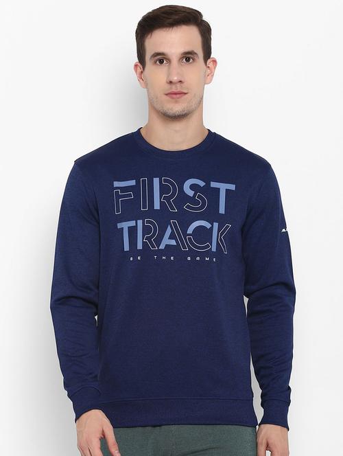 dark blue chest print sweatshirt - 16495516 - Standard Image - 0