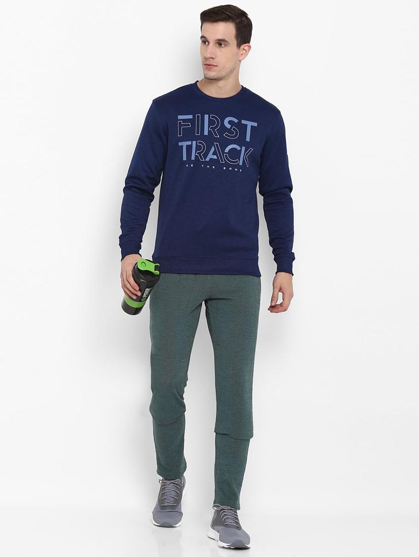 dark blue chest print sweatshirt - 16495516 - Standard Image - 3