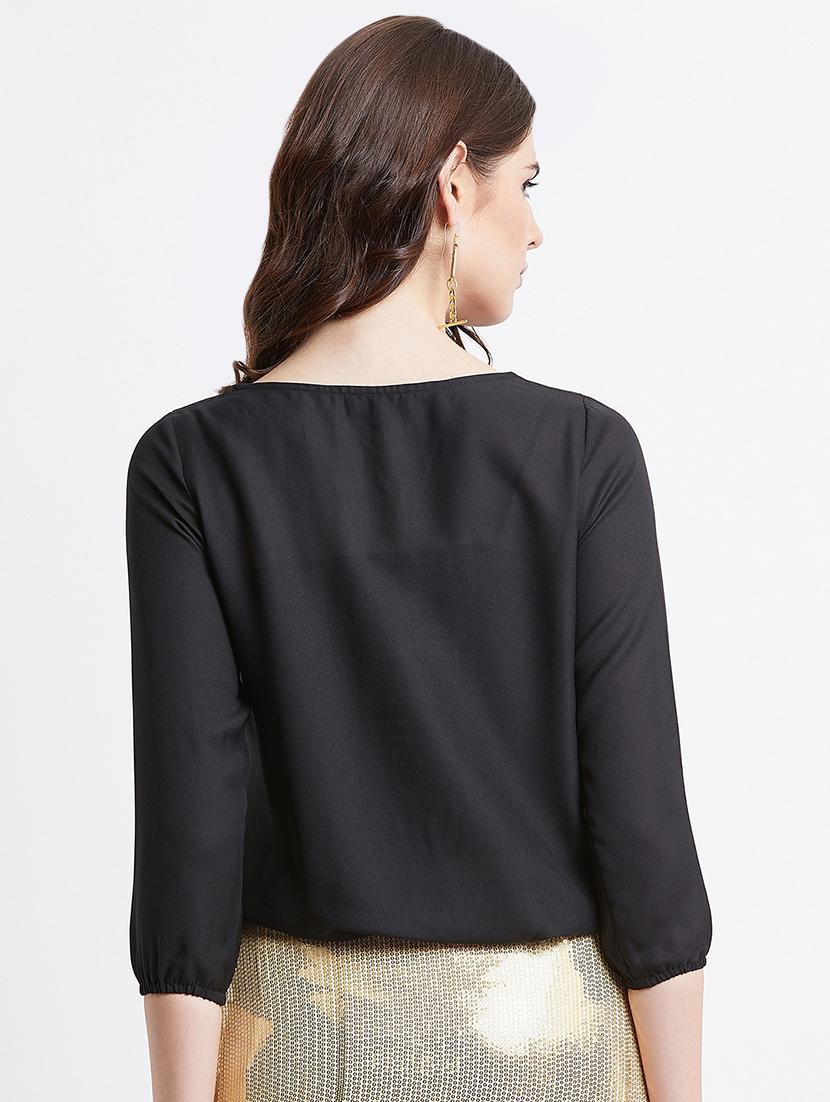 women's straight boat neck top - 16496882 - Standard Image - 3