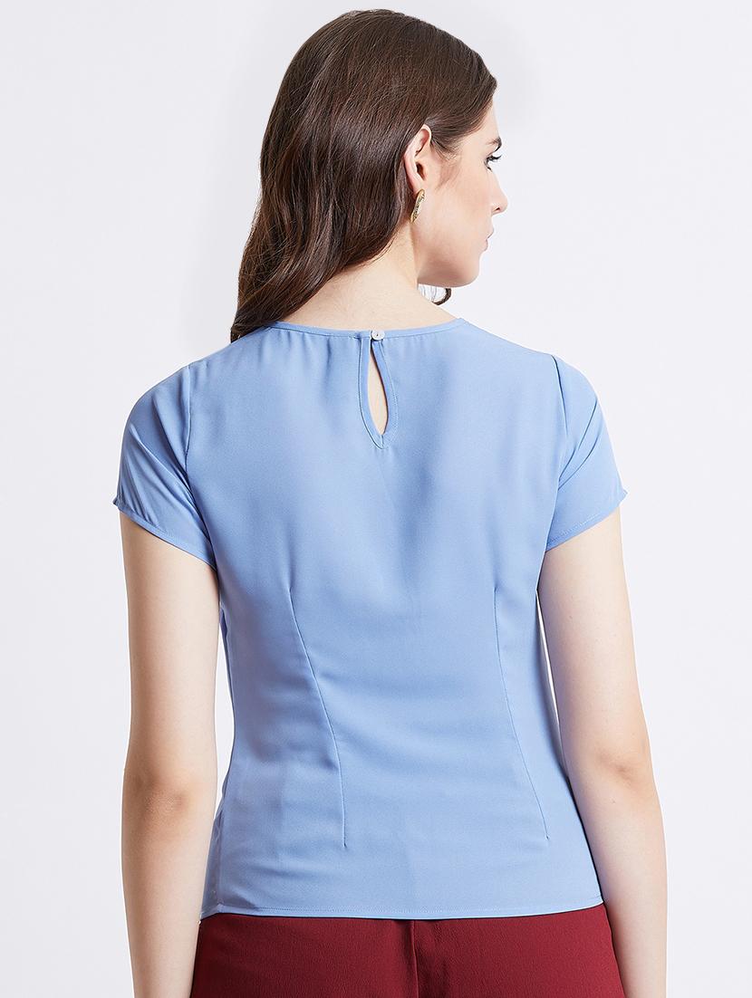 women's straight round neck top - 16496920 - Standard Image - 3