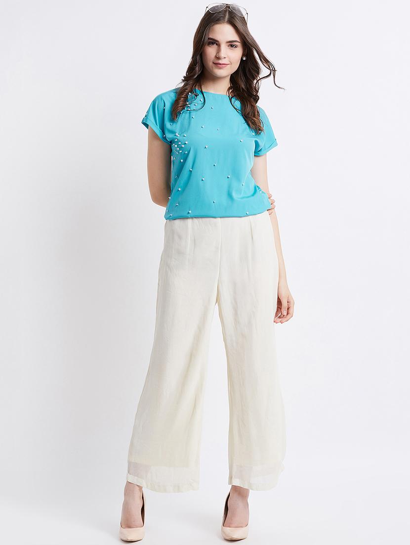 women's straight crew neck top - 16496929 - Standard Image - 3